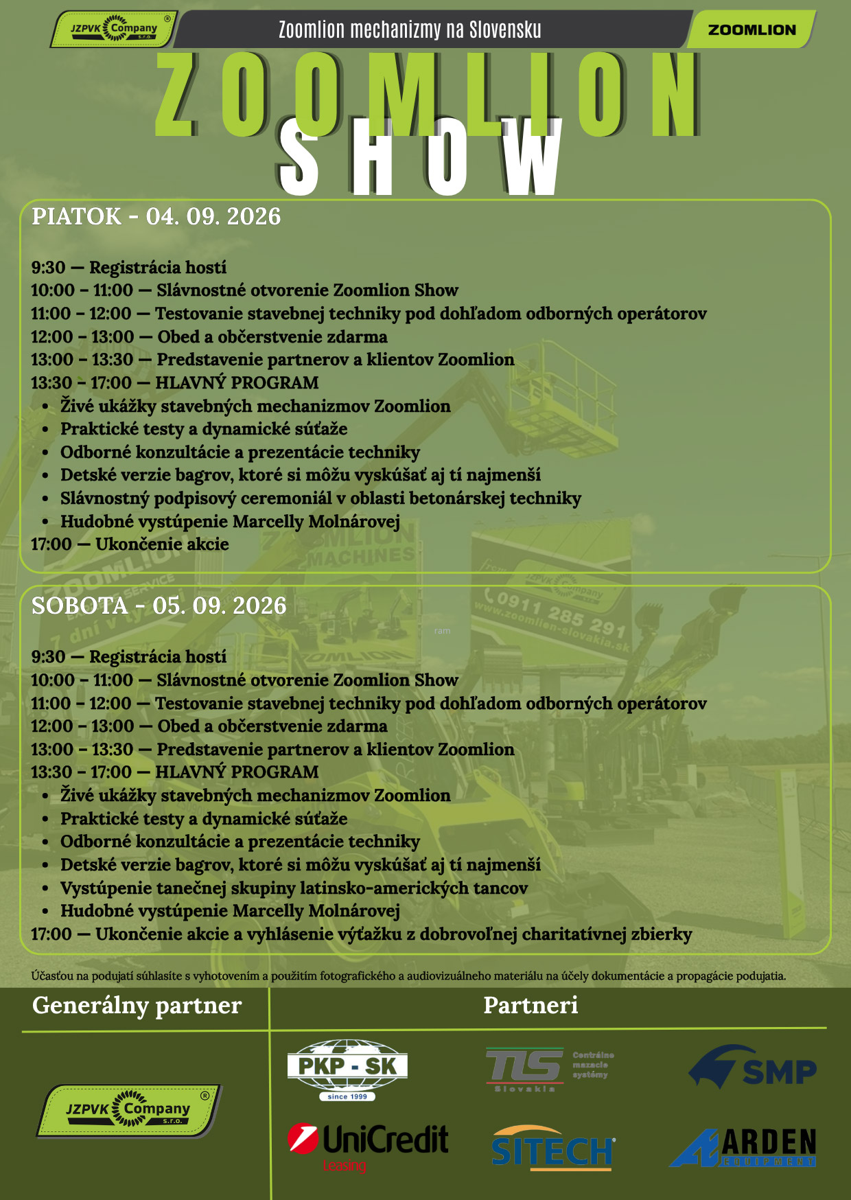 Program Zoomlion Show 2026